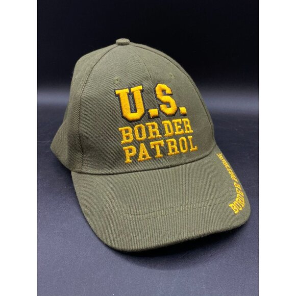 US Border Patrol Hat Cap Green Adult Strapback Halloween Costume USA - Picture 1 of 7